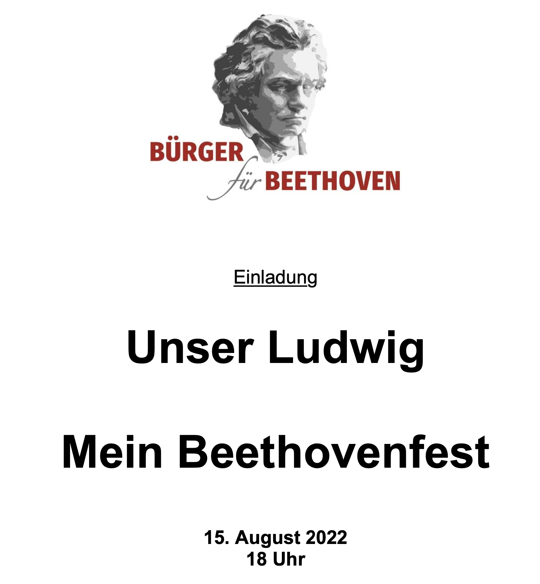 UNSER LUDWIG - MEIN BEETHOVENFEST IST am 15. August