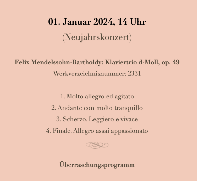Ein Neujahrskonzert mit dem Beethoven-Trio Bonn