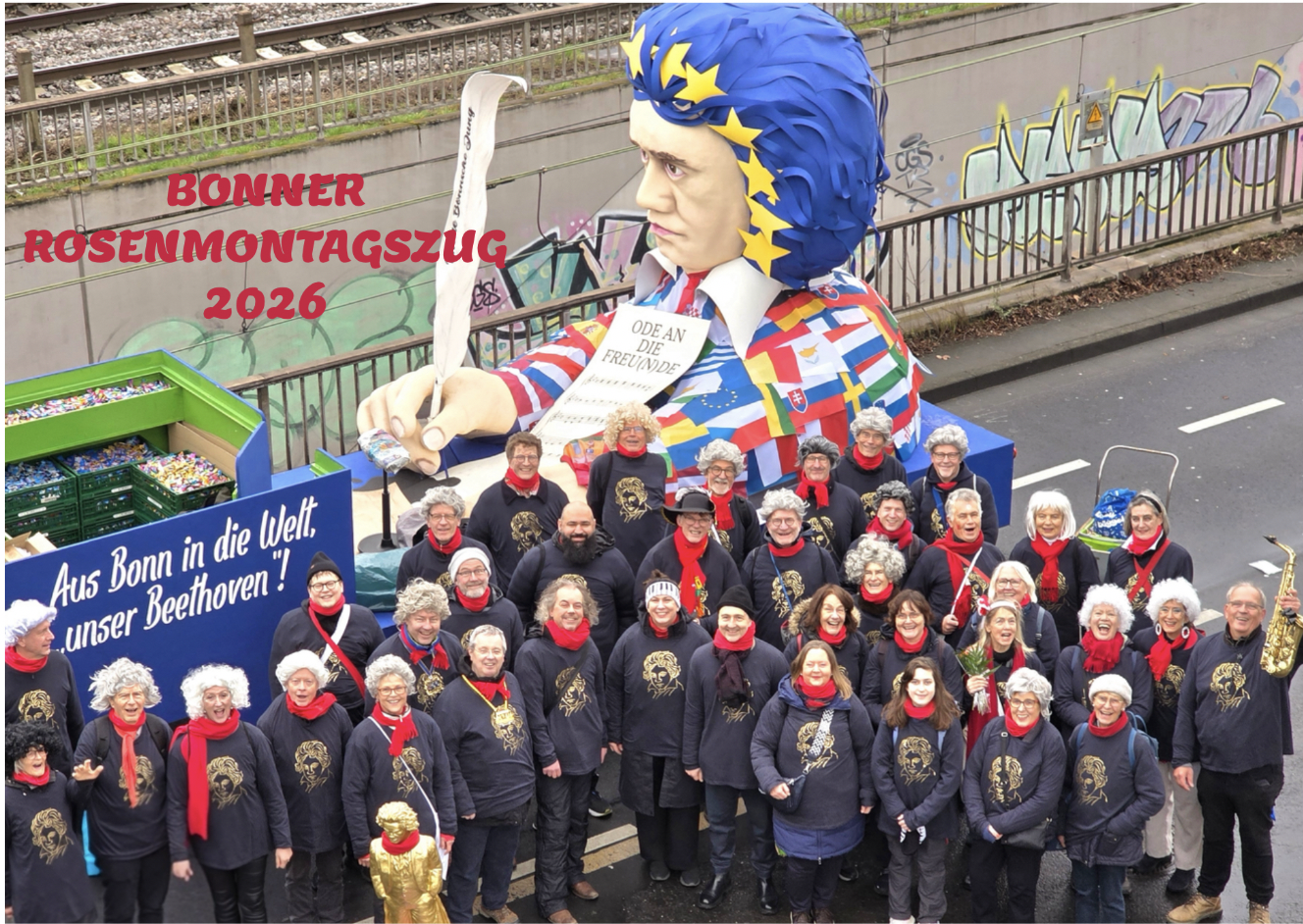 Beim Rosenmontagszug am 16. FEbruar 2026