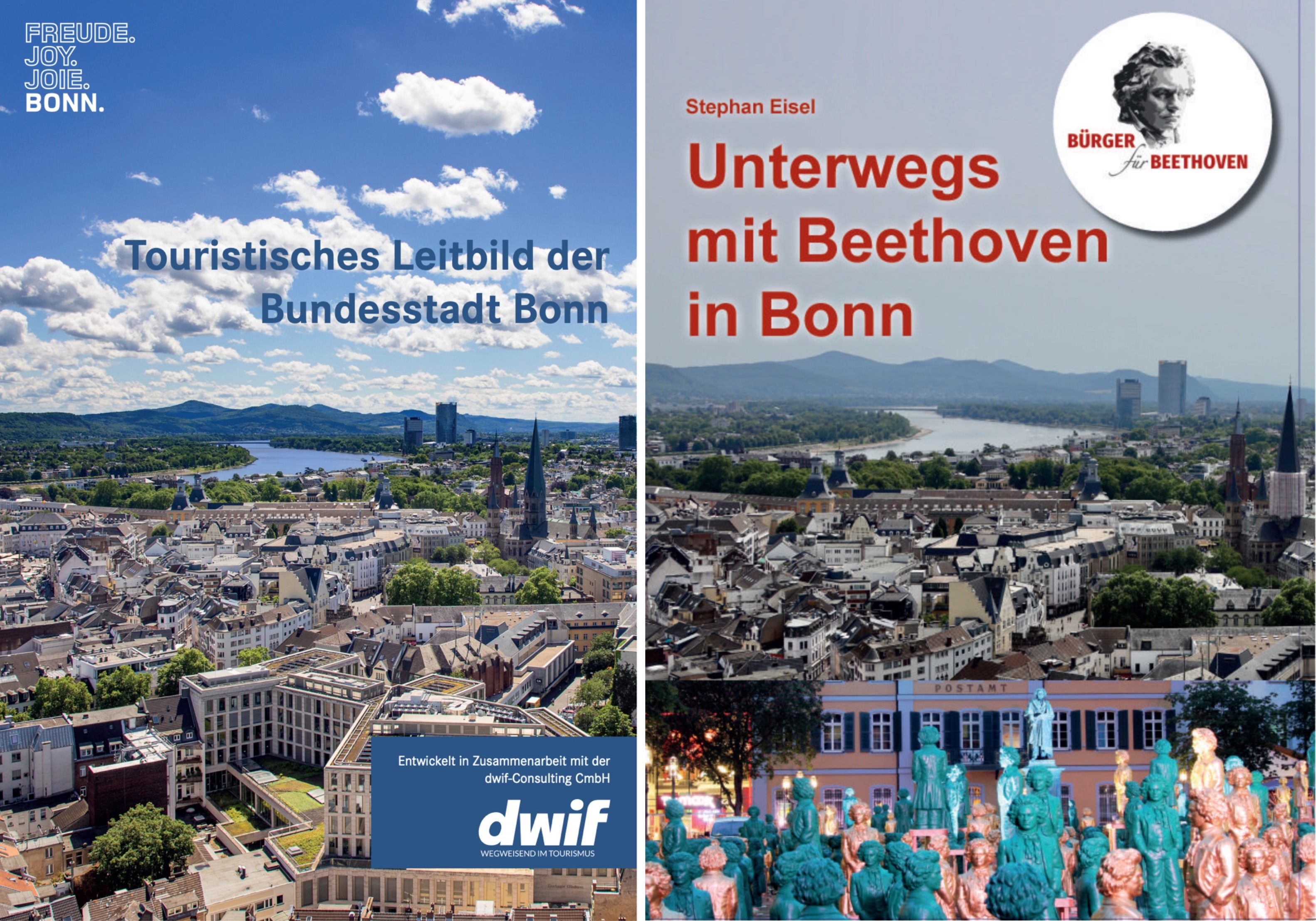 Wie sich die Bilder gleichen: Titelblatt des Tourismus-Gutachtens und der Broschüre der BÜRGER FÜR BEETHOVEN