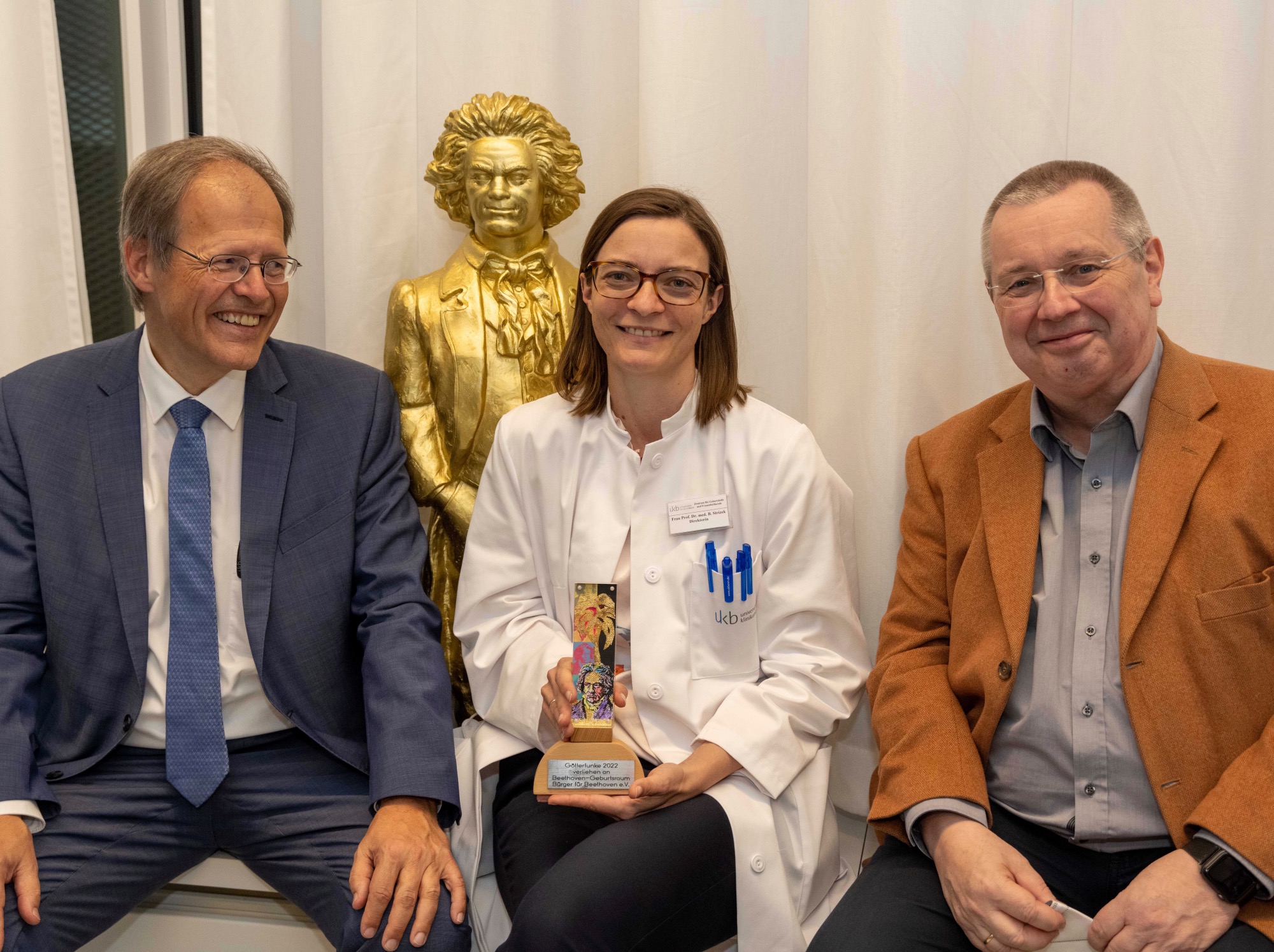 v. l. n.r.: Prof. Wolfgang Holzgreve, Prof. Brigitte Strizek, Dr. Stephan Eisel