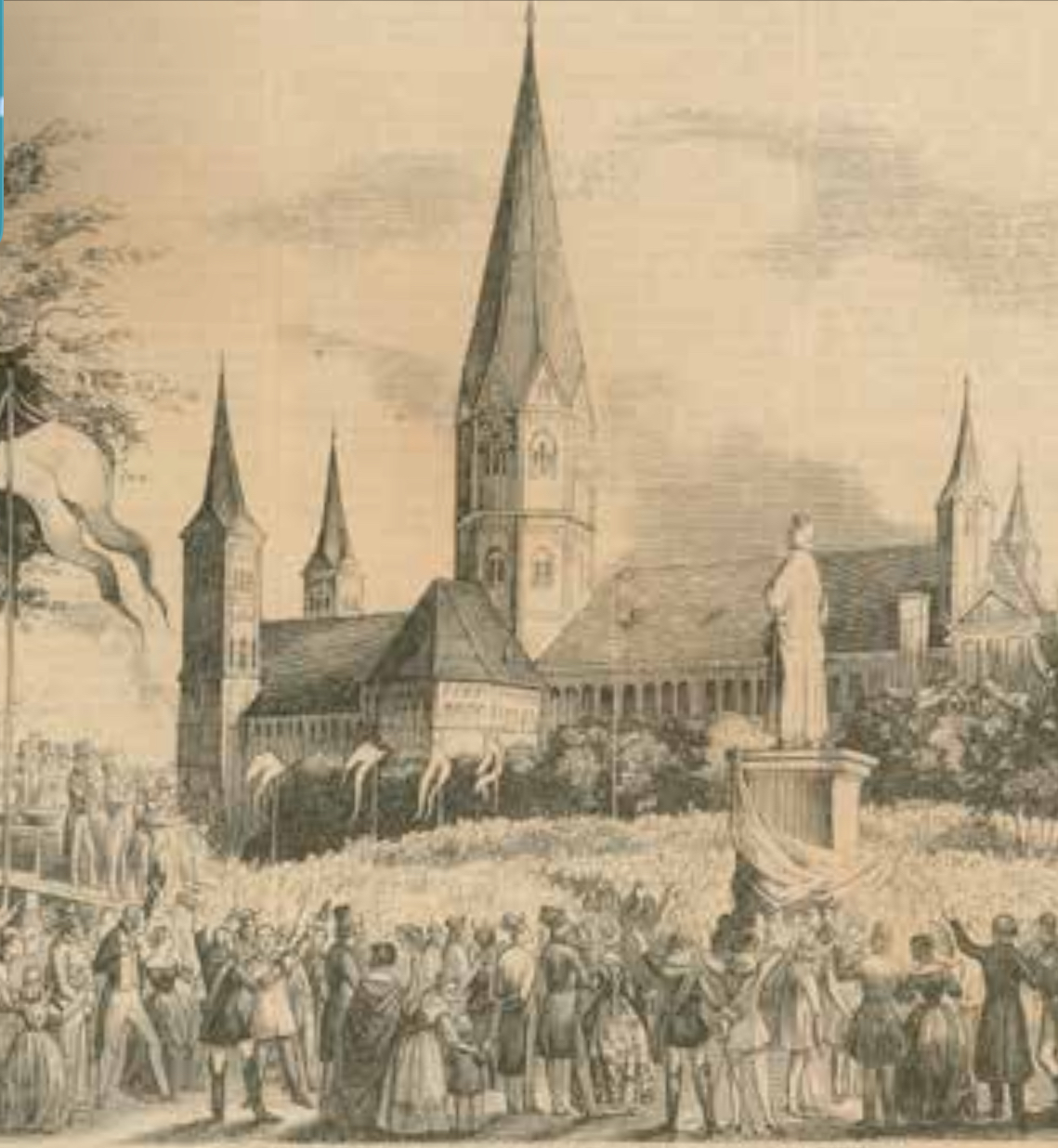 Die Enthllung des Beethoven-Denkmals auf dem Bonner Mnsterplatz am 12. August 1845, in: Illustrirte Zeitung, Leipzig, 20.9.1845