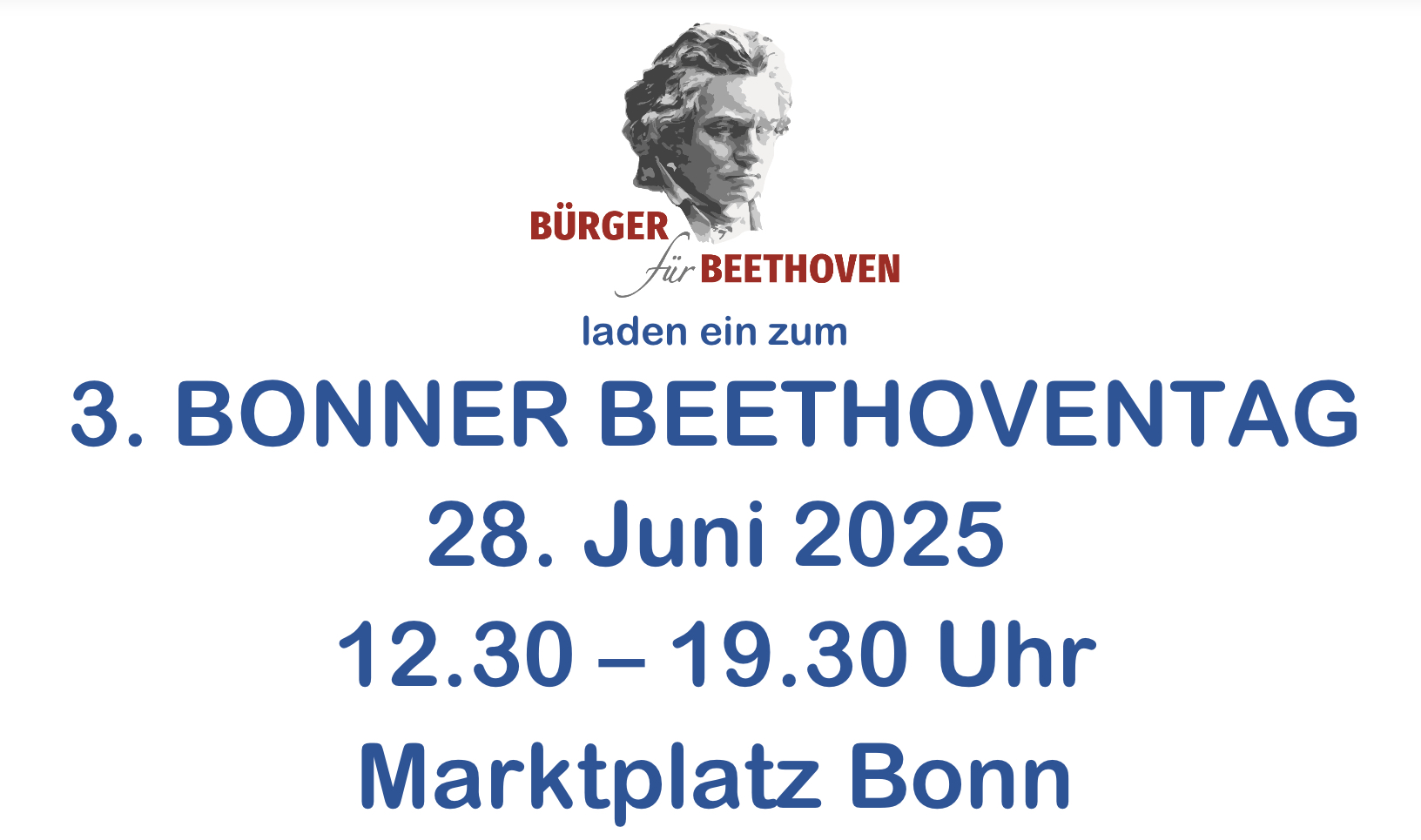 Am 28. Juni findet 3. Bonner Beethoventag auf dem Marktplatz