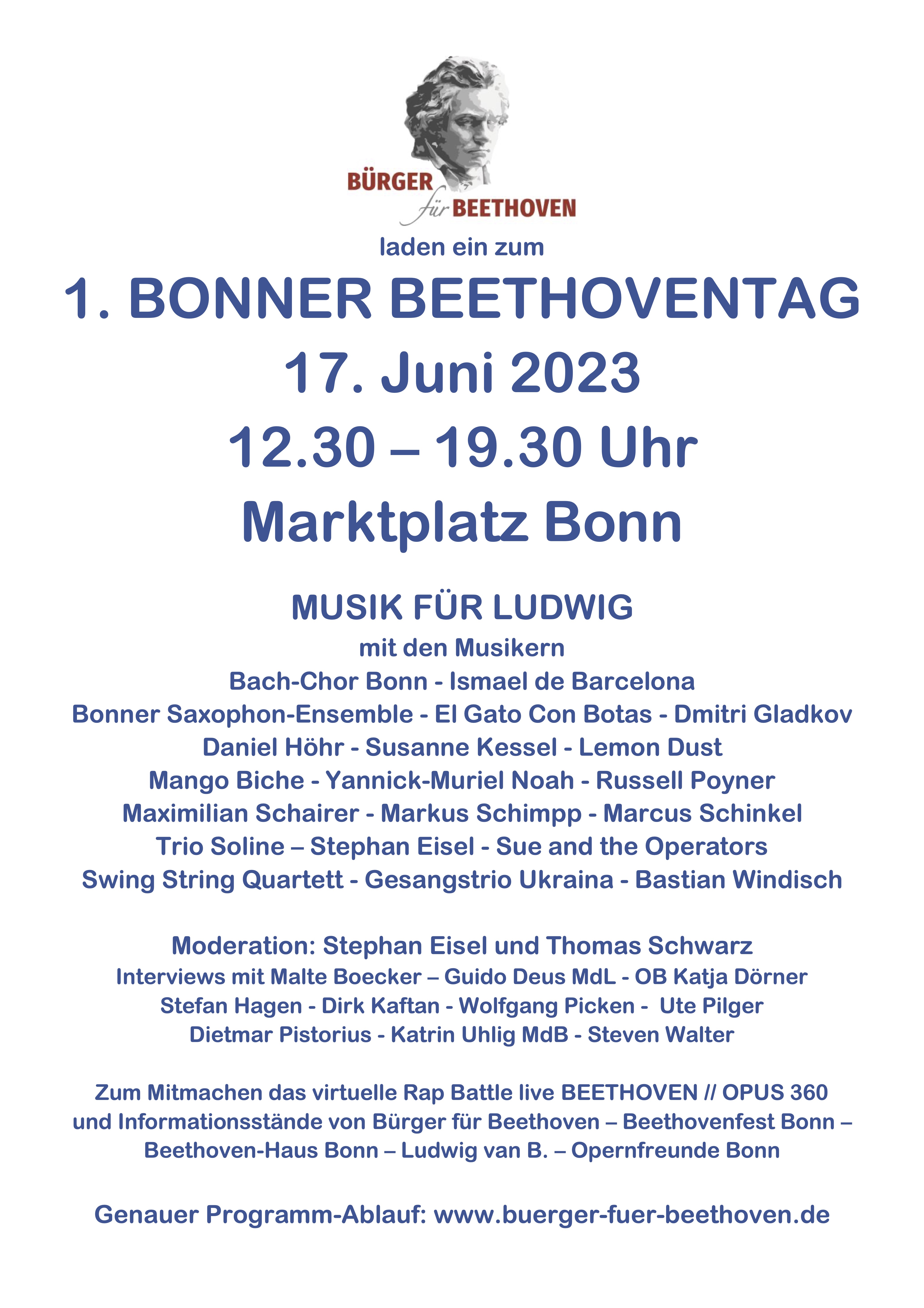 Der 1. Bonner Beethoven-Tag war mit ber 50 Musiker